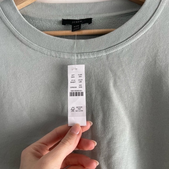 J Crew Original Cotton Terry Puff Sleeve Sweatshirt Dress - XXS - Picture 2 of 4